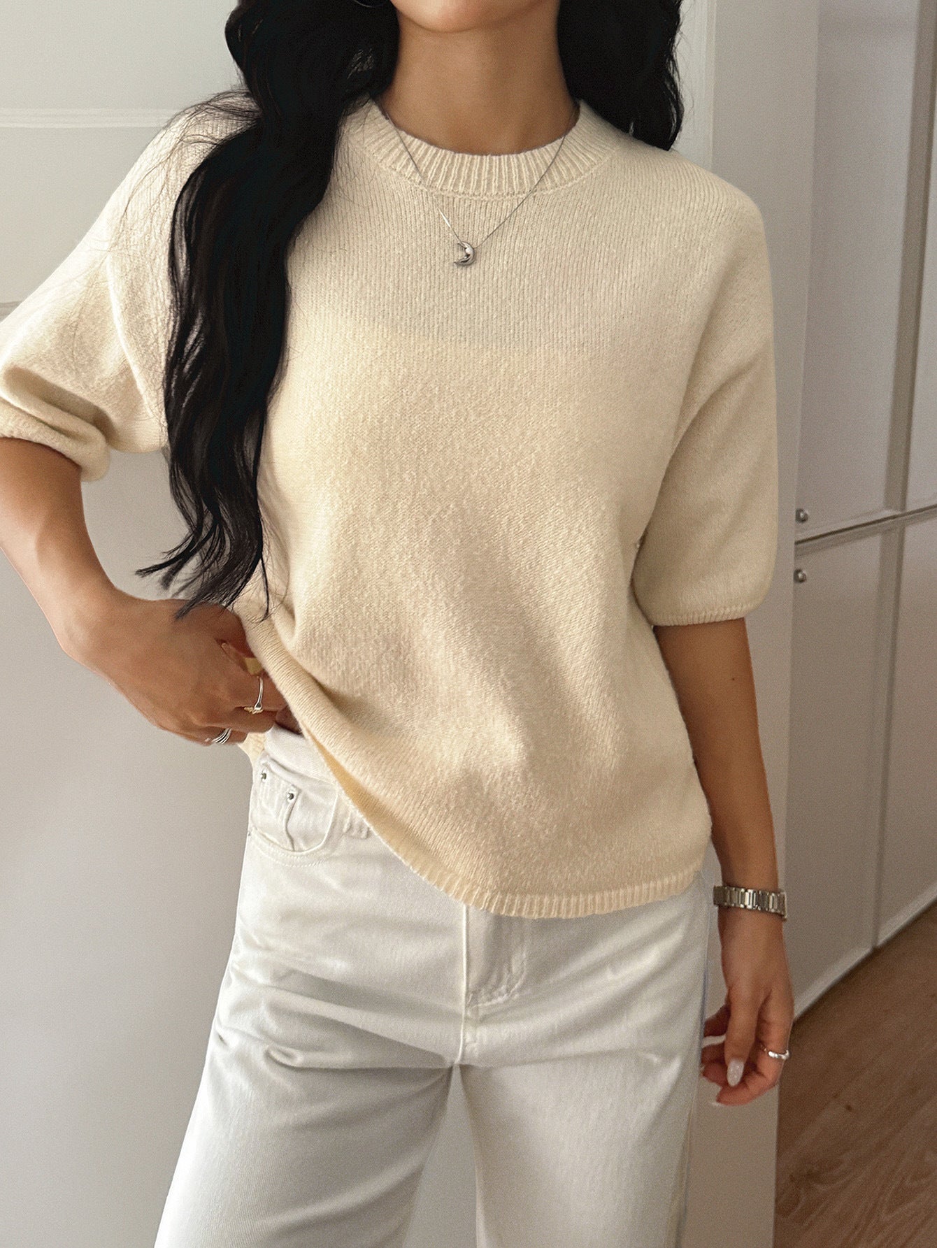 Casual Solid Color Women's Long Sleeve Sweater