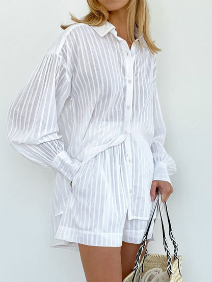Floral Stripe Shirts & Shorts