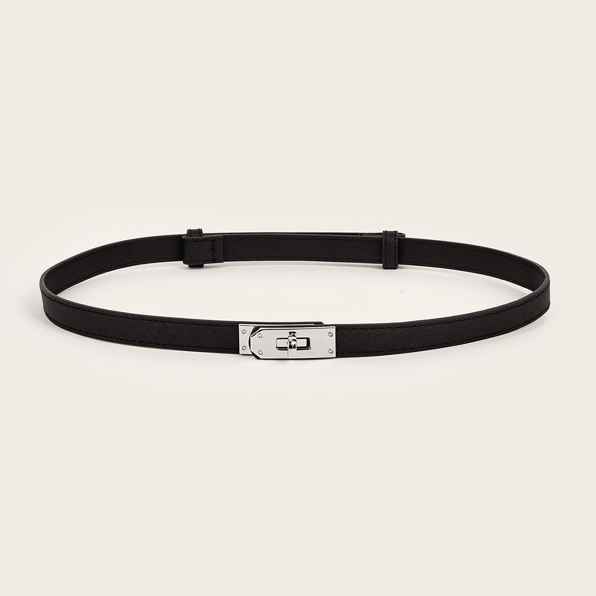 Simple Elegant Fine Leather Metal Belt