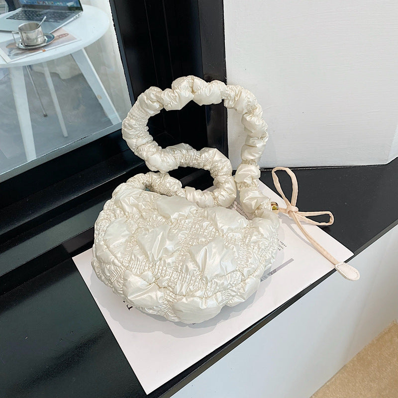 Trendy Ruffled Nylon Cloud Bag Stylish Casual Crossbody