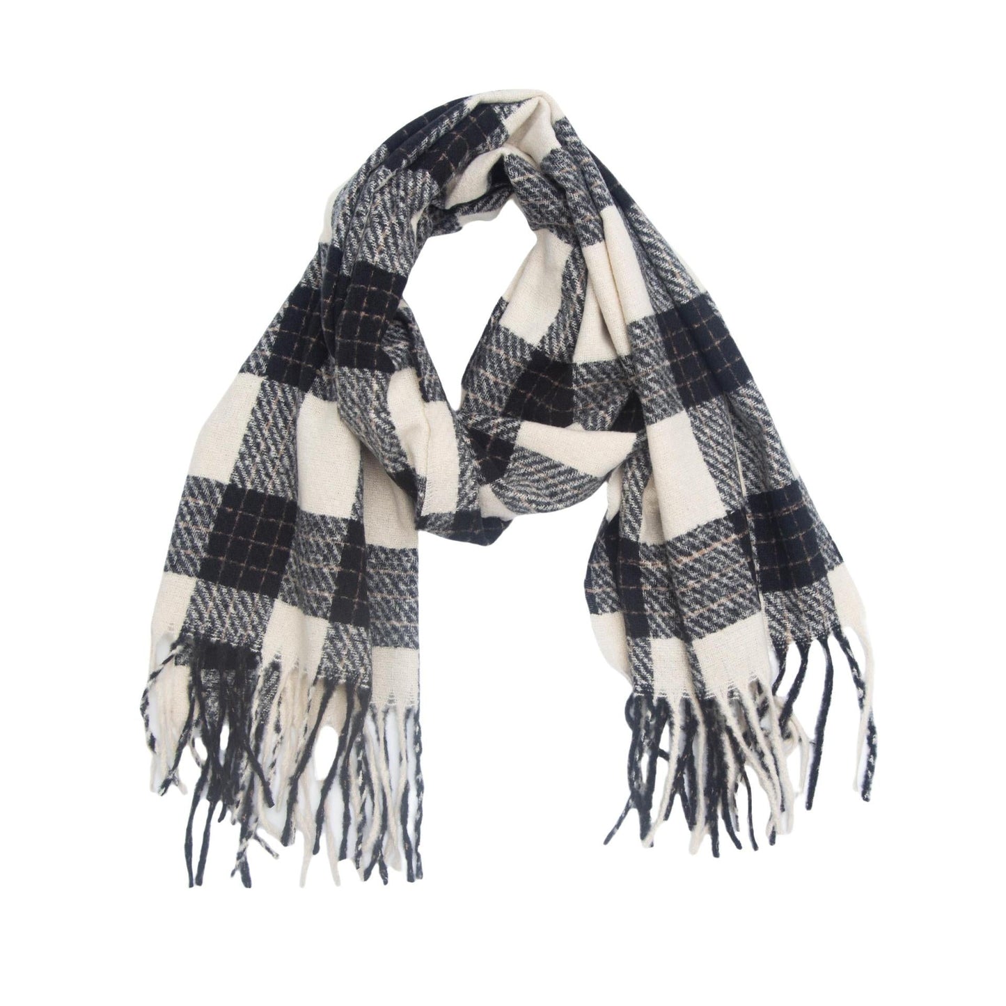 Retro Plaid Tassel Shawl Soft Scarf