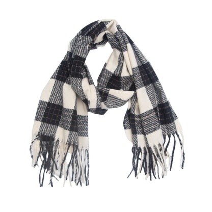 Retro Plaid Tassel Shawl Soft Scarf