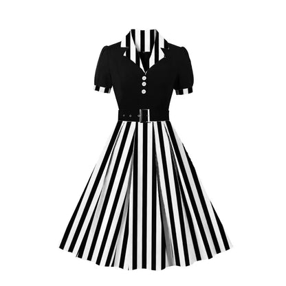 Psychedelic Polka Dot Belted Dress