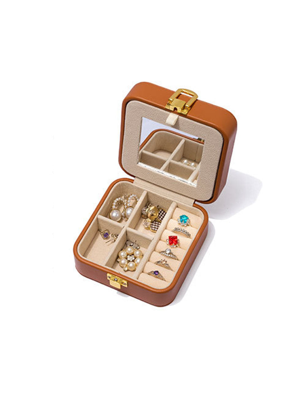 Solid Color Portable Travel Jewelry Case