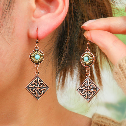 Bohemian Geometric Metal Earrings Creative Design for Women