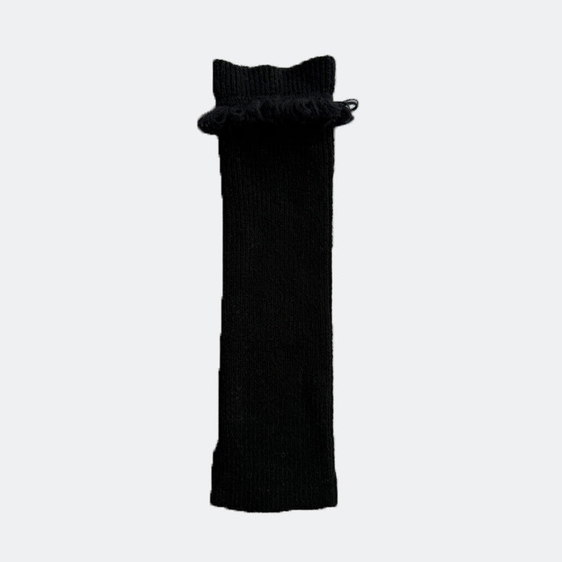 Warm Wool Blend Knit Leg Warmers for Women