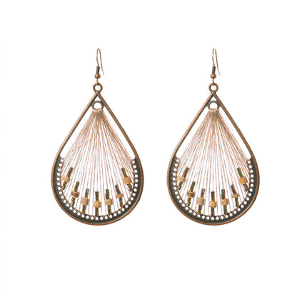 Vintage Water Drop Earrings Handmade Alloy Fashion Jewelry