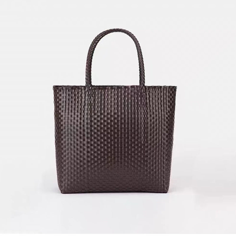 Summer Straw Tote Bag Handmade PVC Beach Shoulder Bag