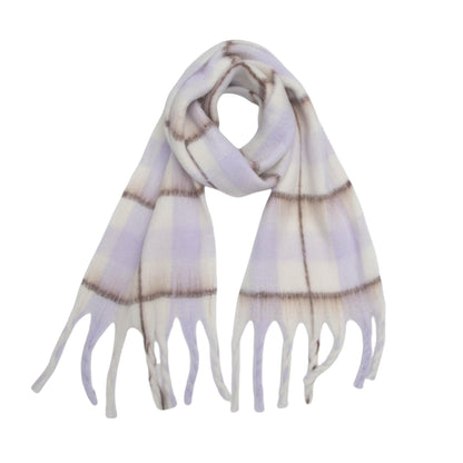 Trendy Winter Tassel Plaid Shawl Soft Scarf