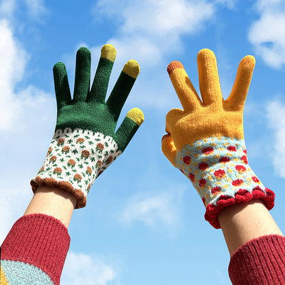Touch Screen Warm Winter Knitted Gloves for Women