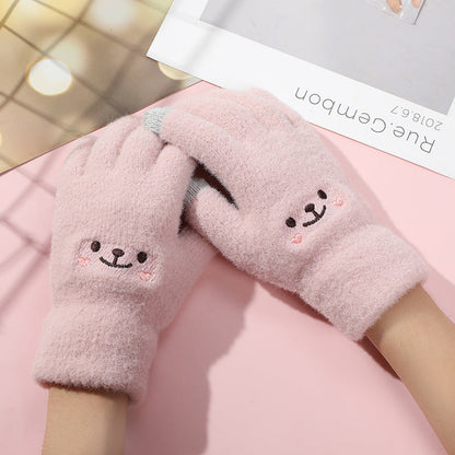 Cute Cat Paw Touchscreen Winter Gloves Warm Knitted Mittens