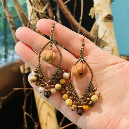 Vintage Chinese Style Tassel Beaded Earrings