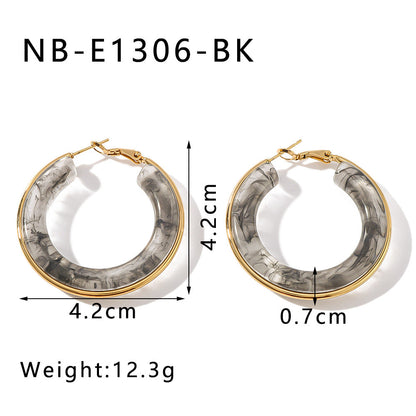 Vintage Acrylic Geometric Hoop Earrings