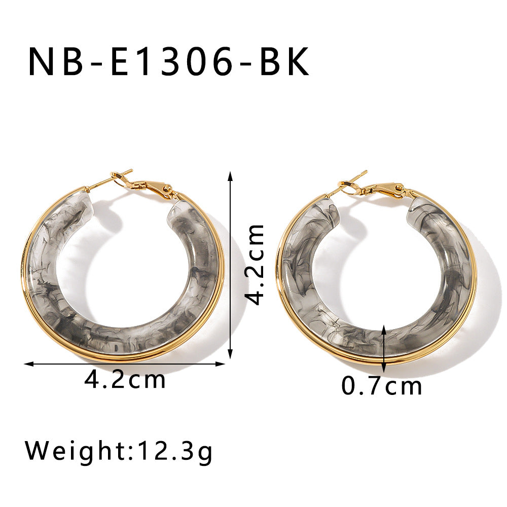 Vintage Acrylic Geometric Hoop Earrings