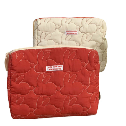 Cute Embroidered Rabbit Soft Make Up Bag