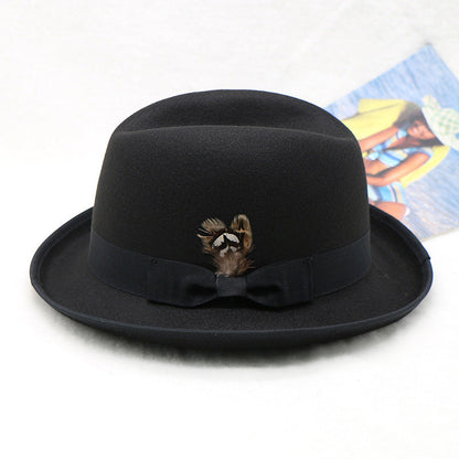 Fashionable Wool Felt Jazz Hat Unisex Warm Accessory