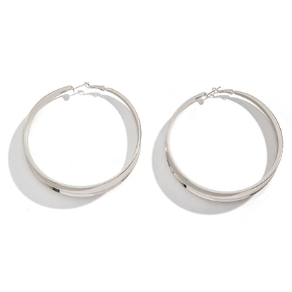 Trendy Geometric Gold Metal Hoop Earrings For Women