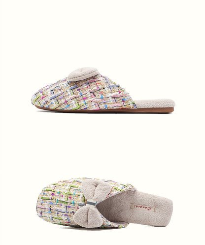 Trendy Bow Knot Thicken Plush Indoor Slippers