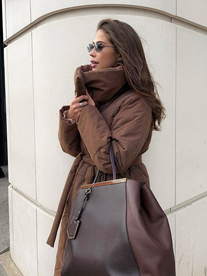 Long Padded Coat Casual Street Style