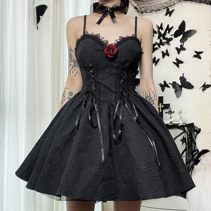 Summer Lace Trim Casual A-Line Dress