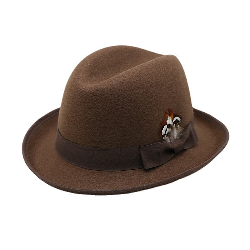 Fashionable Wool Felt Jazz Hat Unisex Warm Accessory