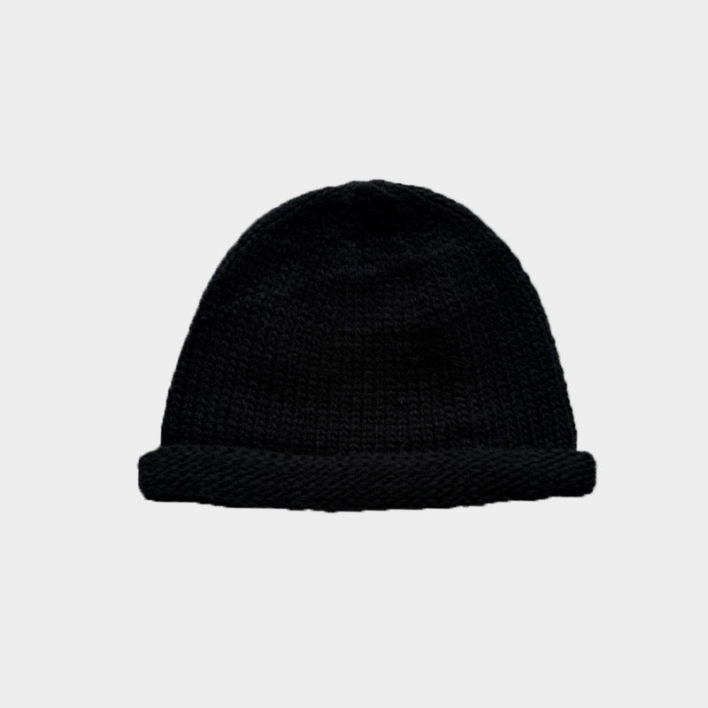 Solid Color Knitted Wool Beanie Hat for Men and Women