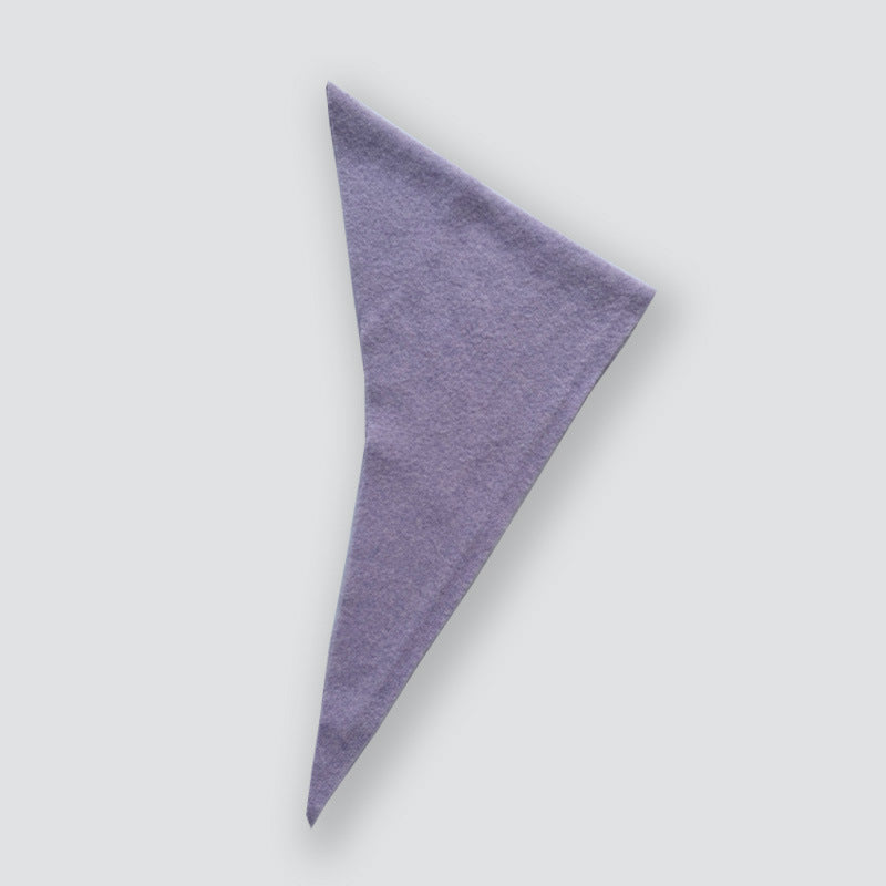Solid Color Knitted Wool Blend Triangle Scarf for Women