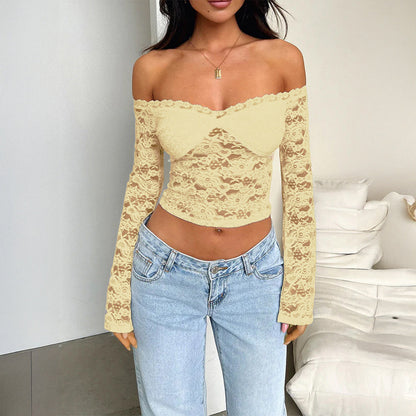 Sexy Lace Long Sleeve T-Shirt for Women