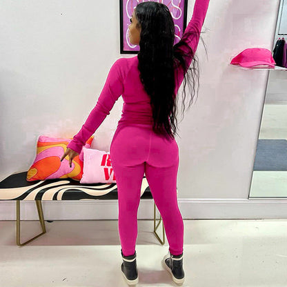 Trendy Sports Yoga Outfit with Long Sleeve Top and Pants