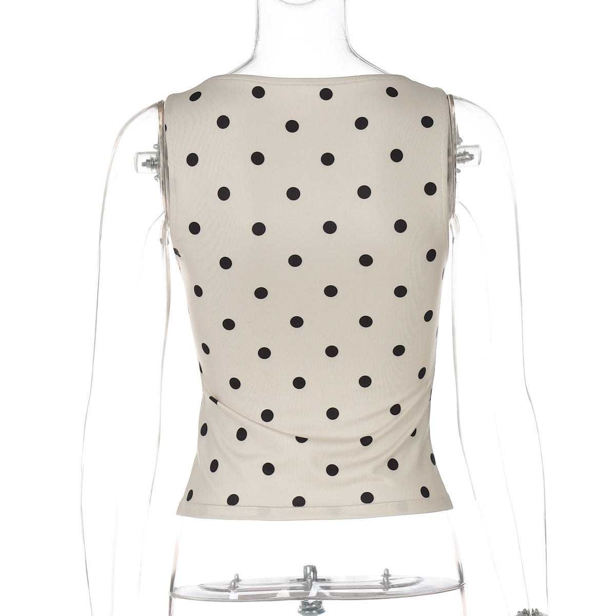 Stylish Polka Dot Print Sleeveless Top for Women