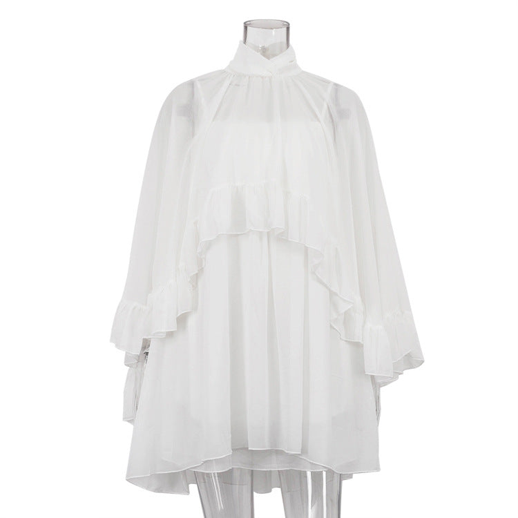 French-Inspired Sheer Sun Protection Tank Top Dress Set