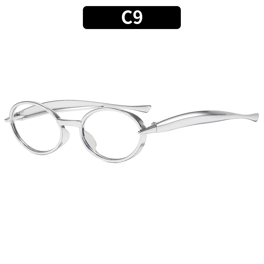 Trendy Oval Frame Sunglasses UV400 Protection for Outdoor Activities