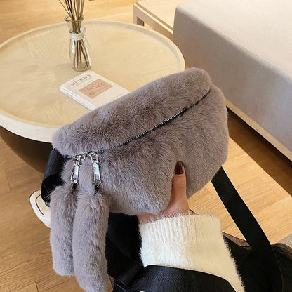 Trendy Plush Crossbody Bag for Women