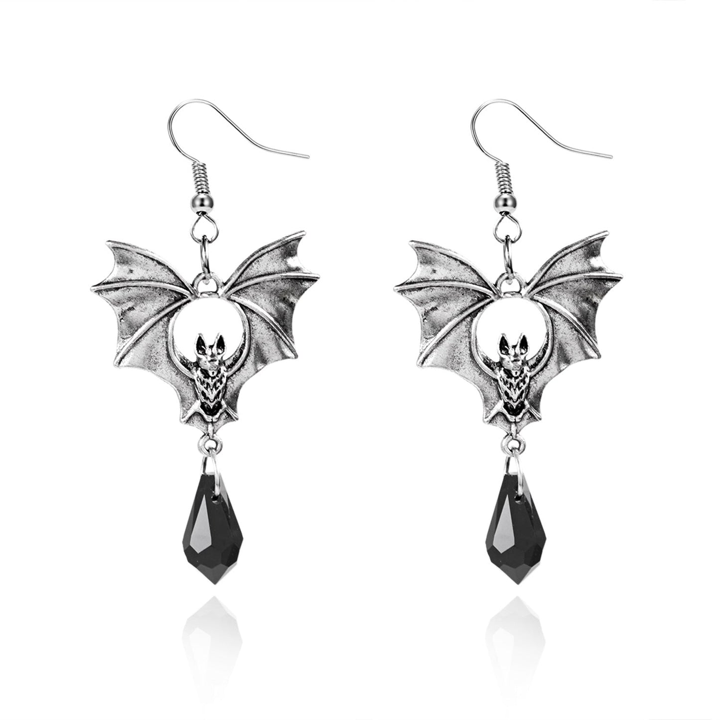 Vintage Gothic Bat Halloween Dangle Earrings