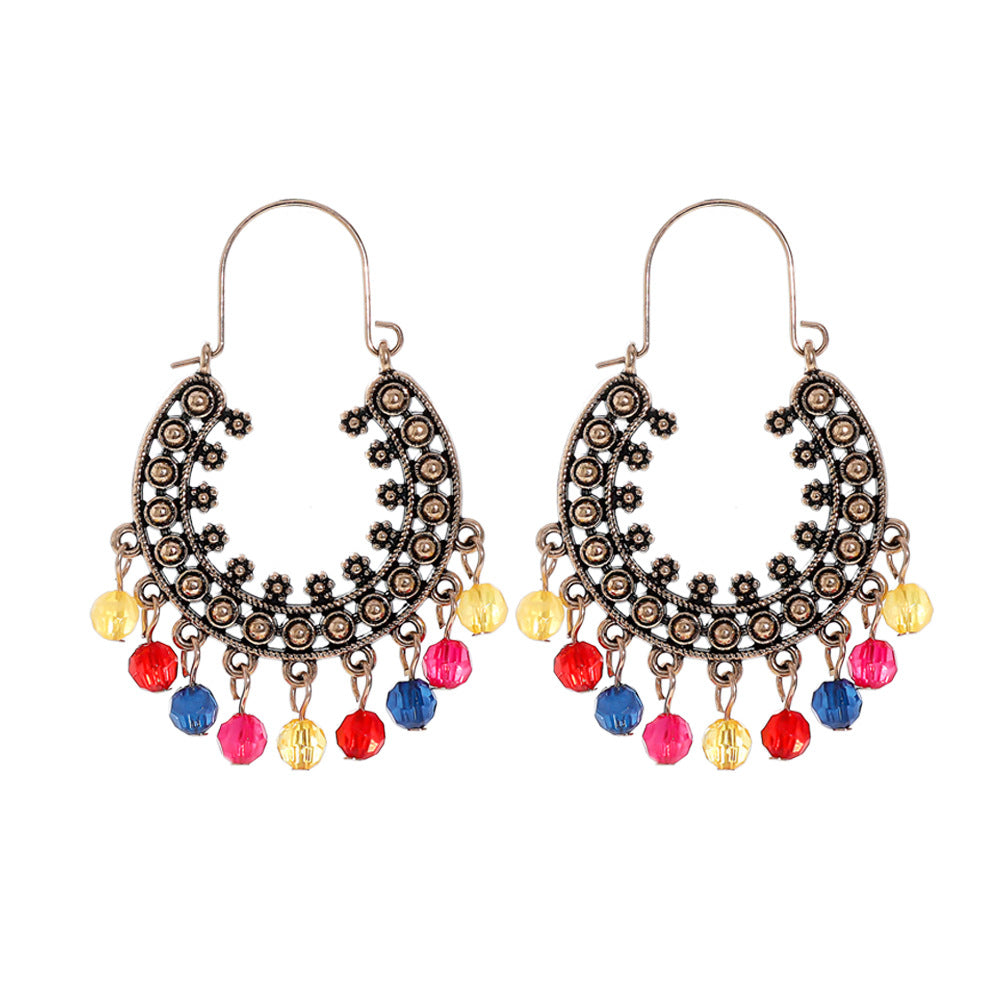 Vintage Geometric Leaf Beaded Earrings Set Fashionable Accessories