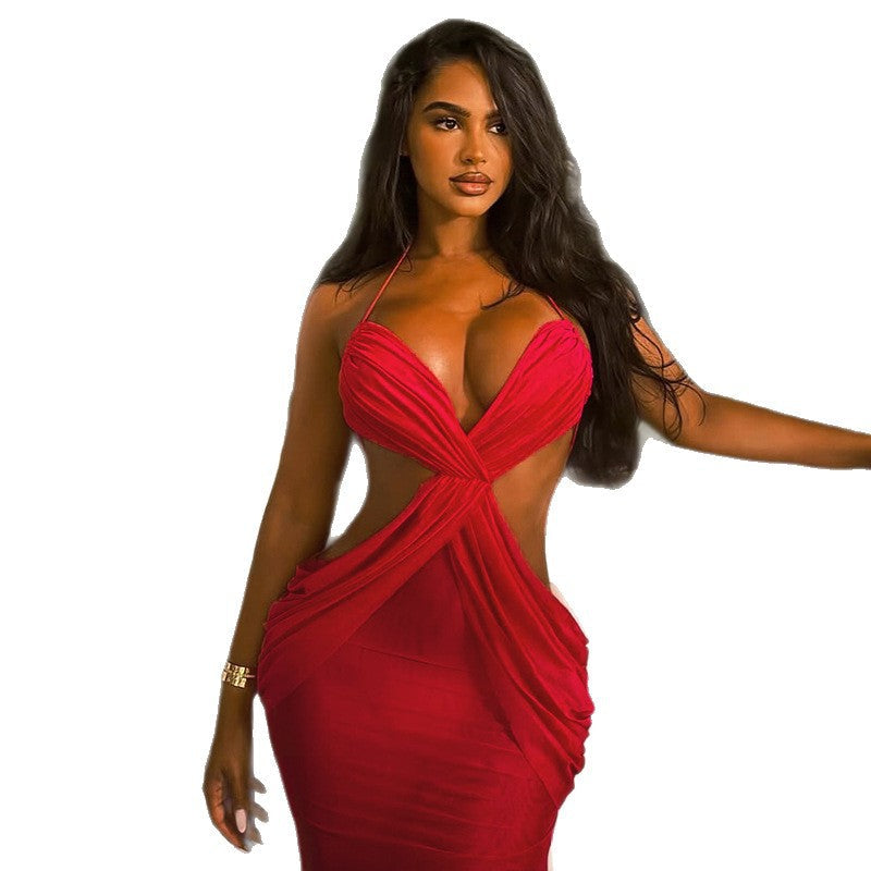 Sexy Backless Bodycon Midi Dress - Trendy Casual Wear