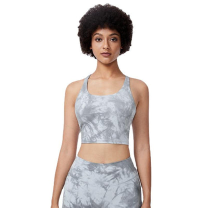 Large Tie Dyed Sports Underwear Women'S Training Fitness Vest With Bra Yoga Suit