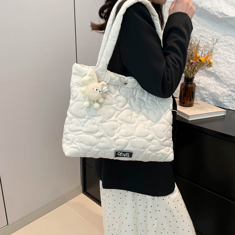 Heart-Shaped Large Tote Bag Stylish Commuter Bag