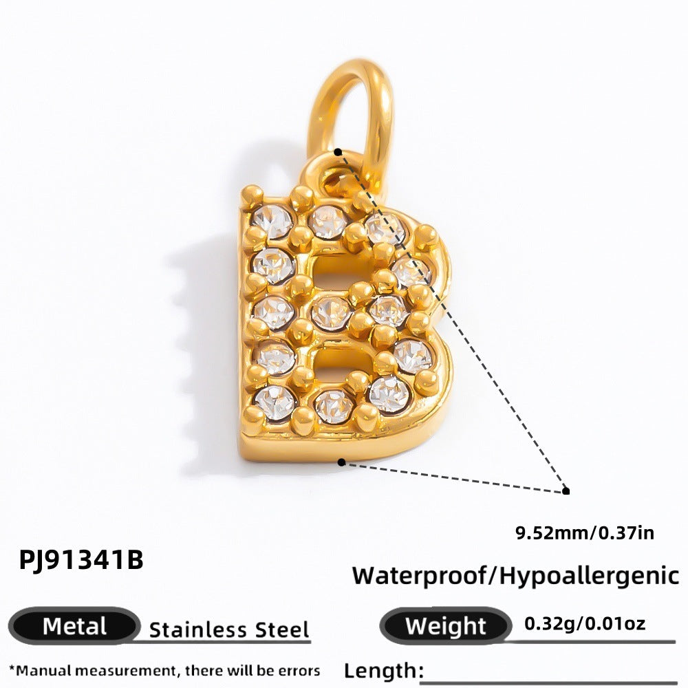 DIY Letter Pendant Necklace and Bracelet Set Stainless Steel Accessories