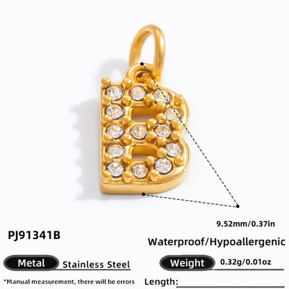 DIY Letter Pendant Necklace and Bracelet Set Stainless Steel Accessories