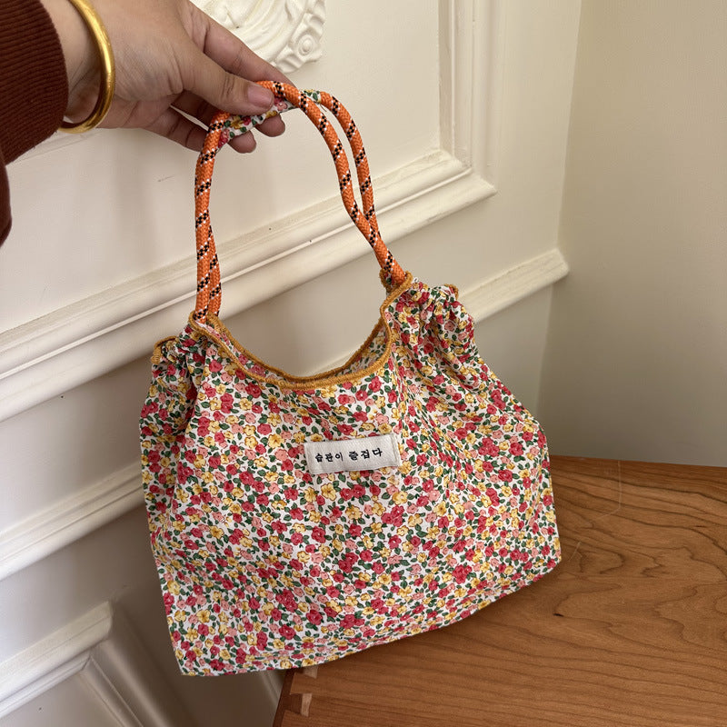 Large Capacity Floral Shopping Bag, Eco-Friendly Tote