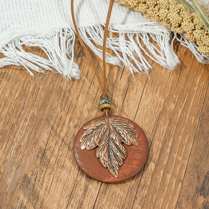 Bohemian-Inspired Hollow Round Dangle Earrings with Wooden Accents