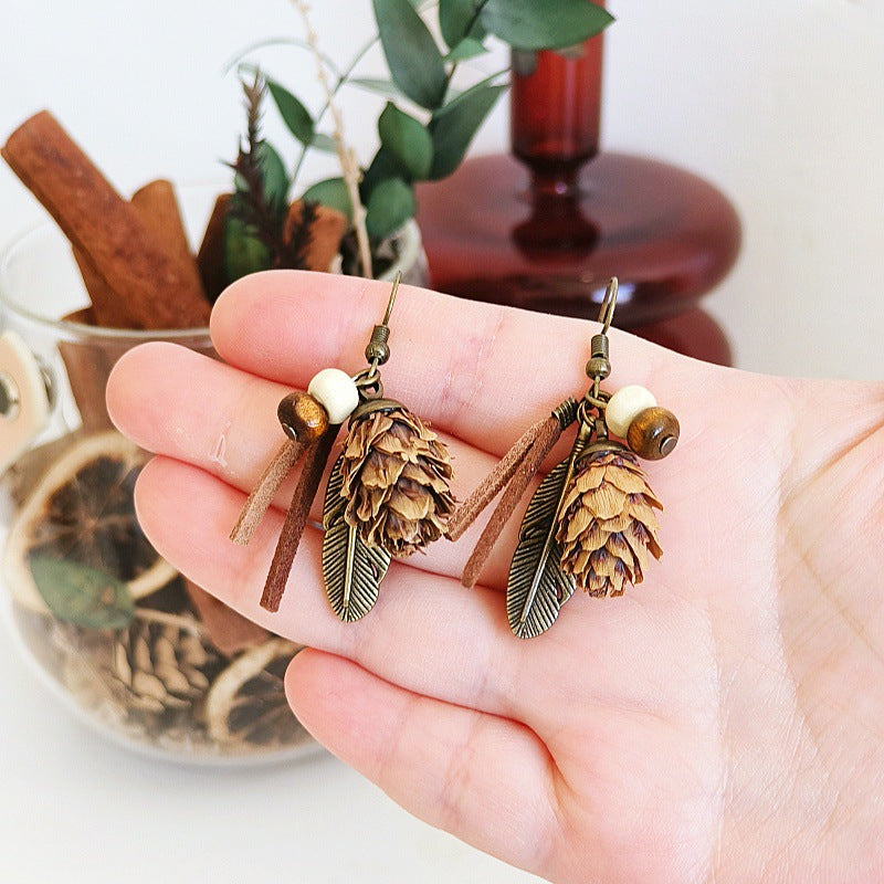 Bohemian Feather Tassel Earrings Vintage Tribal Style