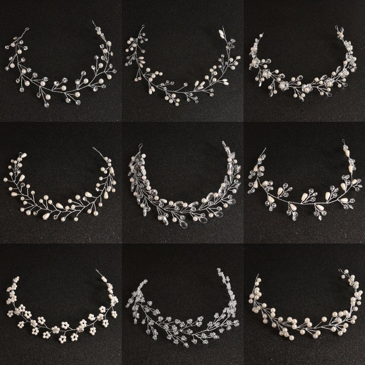 Handmade Pearl And Rhinestone Hairband Wedding Accessories