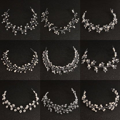 Handmade Pearl And Rhinestone Hairband Wedding Accessories