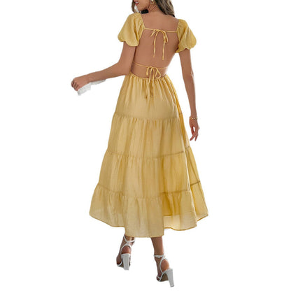 Floral A-Line Maxi Dress With Elastic Waist