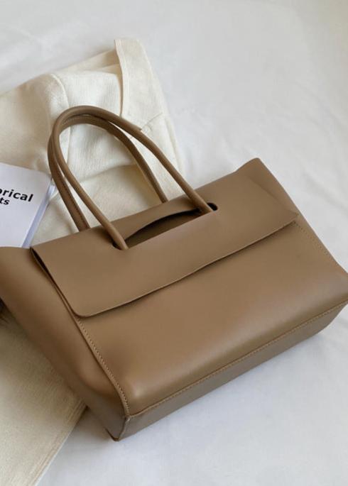 Spacious Pu Tote Bag With Minimalist Flap Design