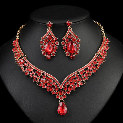Vintage Statement Necklace Set Luxurious Crystal Jewelry for Evening Wear