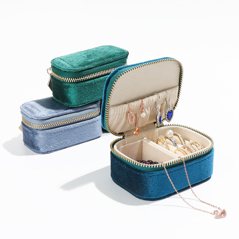 Solid Color Plush Portable Jewelry Set