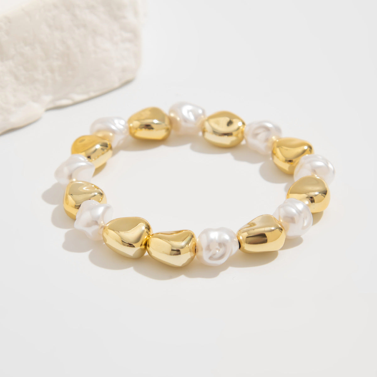 Hip Hop Oval Curved Shine Bracelet Unique Irregular Wave Design